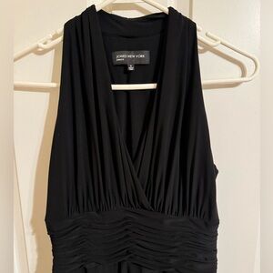 Midi black halter top dress